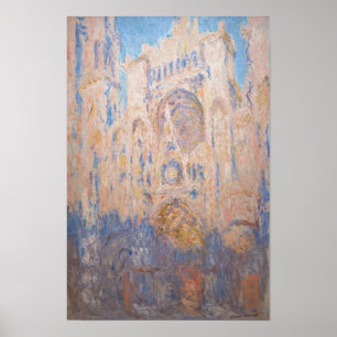 Póster Claude Monet - Catedral de Rouen al atardecer
