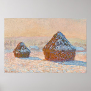 Póster Claude Monet - Causas de nieve, efecto Nieve, maña