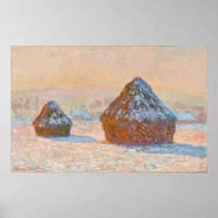 Póster Claude Monet - Causas de nieve, efecto Nieve, maña