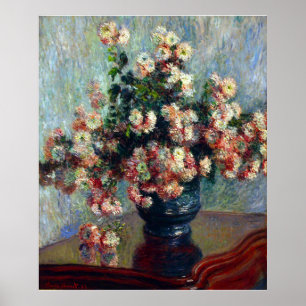 Póster Claude Monet_Chrysanthemum Flowers - Poster