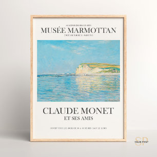 Póster Claude Monet con baja marea en Pourville cerca del