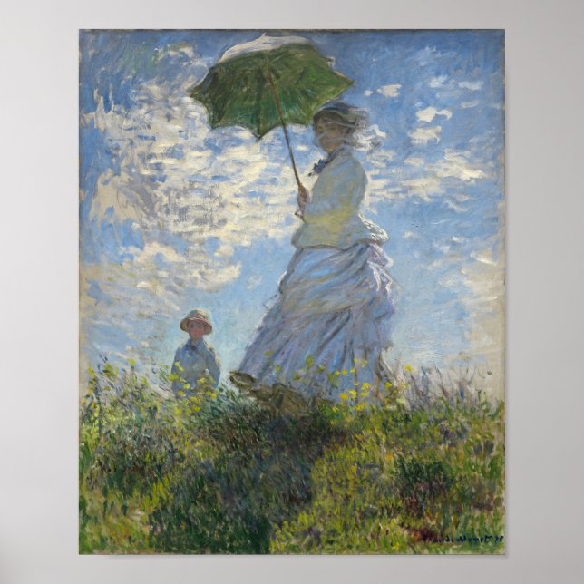 Póster Claude Monet Con Parasol (Frente)