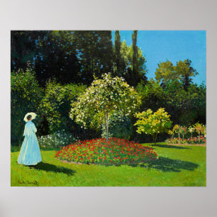 Póster Claude Monet, Dama en el jardín,