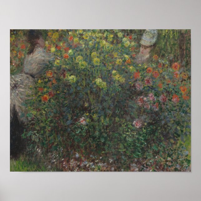 Póster Claude Monet - Damas de las flores (Frente)