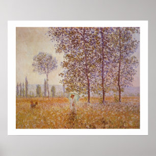 Póster Claude Monet - efecto de la luz del sol debajo de