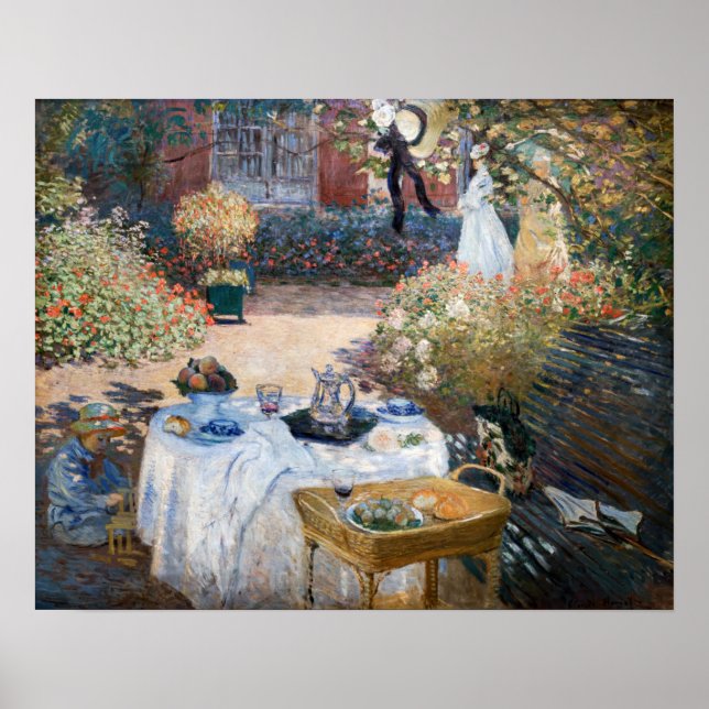 Póster Claude Monet - El almuerzo, panel decorativo (Frente)