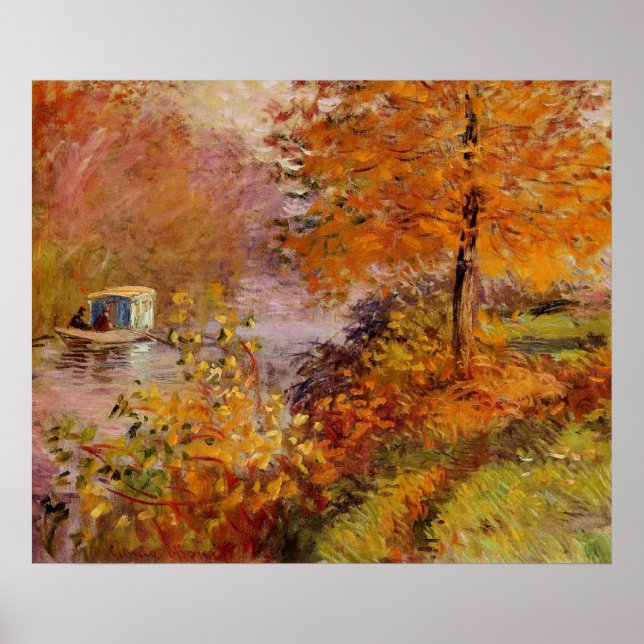 Póster Claude Monet, El barco estudio, (Frente)