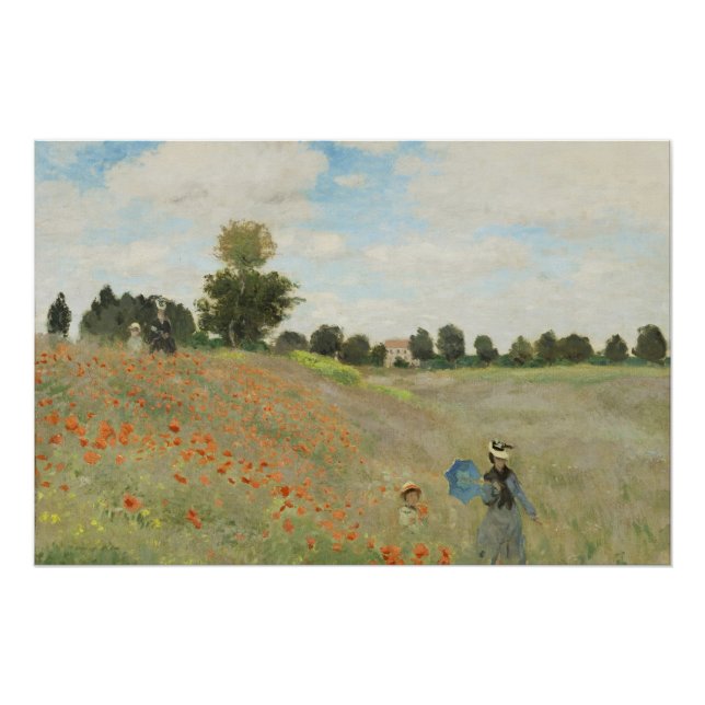 Póster Claude Monet El campo de amapolas cerca de Argente (Anverso)