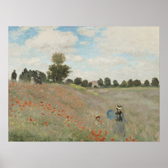 Póster Claude Monet El campo de la amapola cerca de Argen (Frente)
