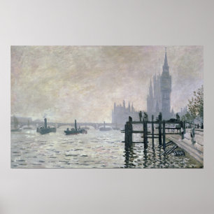 Póster Claude Monet el   el Thames debajo de Westminster