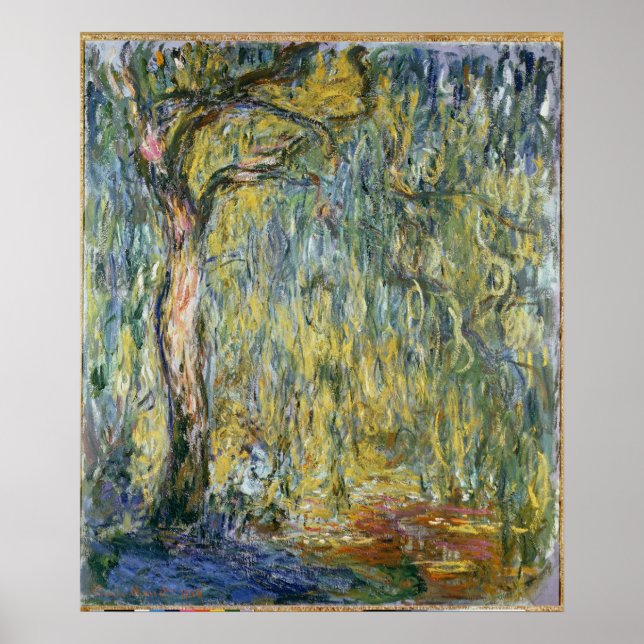Póster Claude Monet | El gran Willow de Giverny, 1918 (Frente)