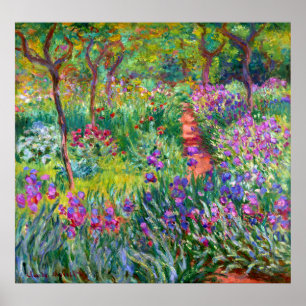 Póster Claude Monet: El jardín de Iris en Giverny