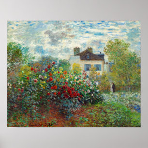 Póster Claude Monet - El jardín del artista en Argenteuil
