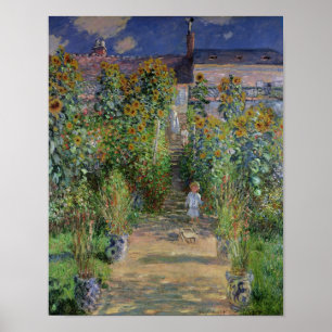 Póster Claude Monet   El jardín del artista en Vetheuil