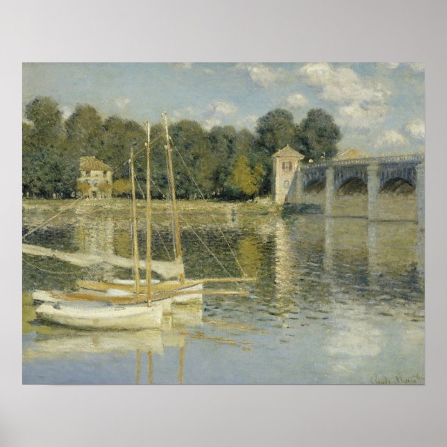 Póster Claude Monet - El puente argentino (Frente)