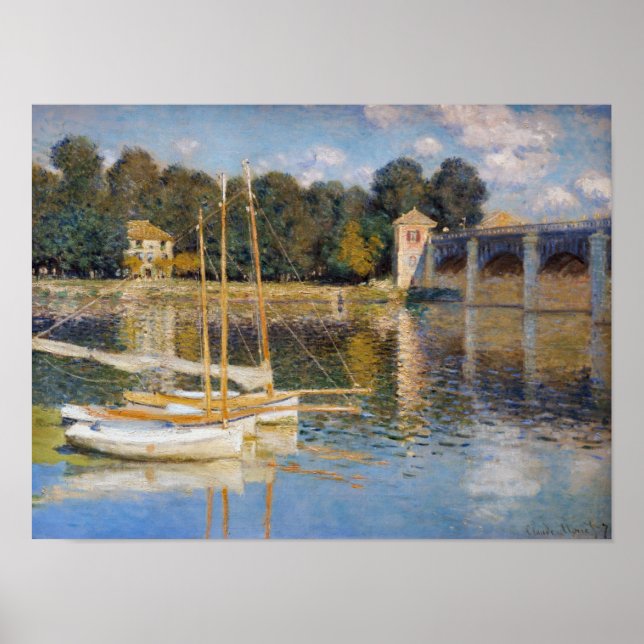Póster Claude Monet - El puente de Argenteuil (Frente)
