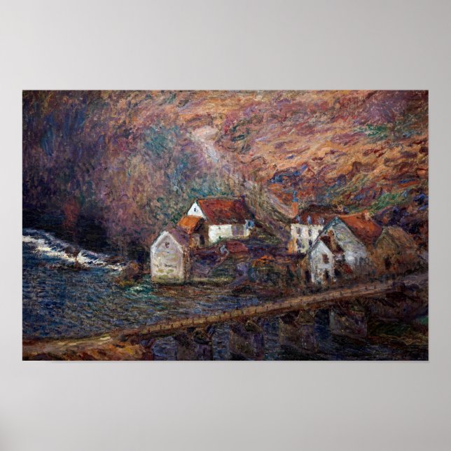 Póster Claude Monet - El puente de Vervy (Frente)