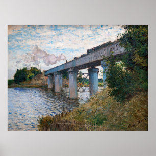 Póster Claude Monet - El puente ferroviario en Argenteuil