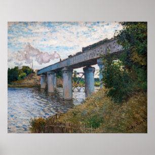 Póster Claude Monet - El puente ferroviario en Argenteuil