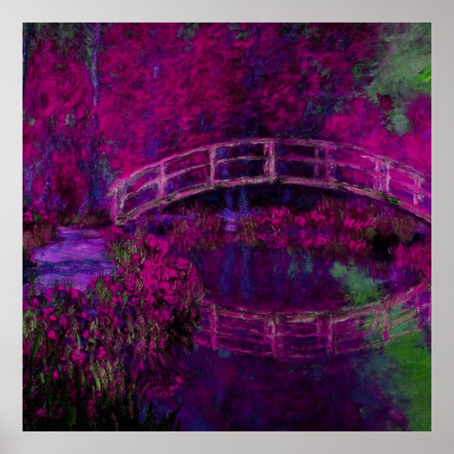 Póster Claude Monet El Puente Japanés púrpura (Frente)