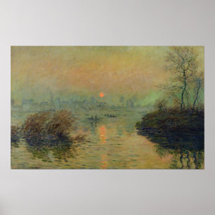 Póster Claude Monet el   Sun que fija sobre el Sena
