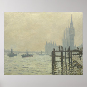Póster Claude Monet - el Thames en Westminster