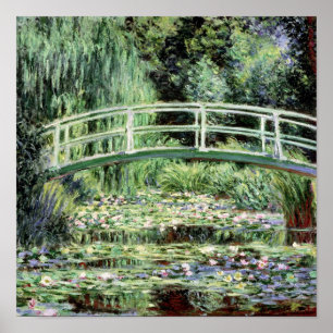Póster Claude Monet el   Waterlilies blanco, 1899