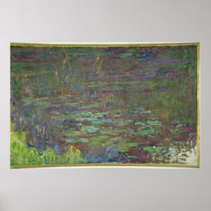 Póster Claude Monet el Waterlilies en la puesta del sol