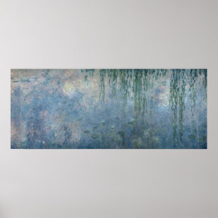 Póster Claude Monet el   Waterlilies: Sauces que lloran,