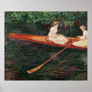 Póster Claude Monet  Embarque en el río Épte