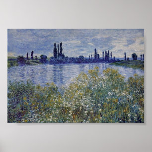 Póster Claude Monet - en el banco del Sena en Vetheuil