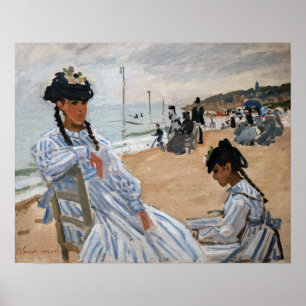 Póster Claude Monet - En la playa de Trouville