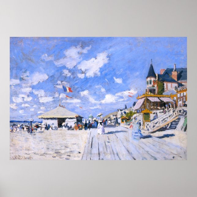 Póster Claude Monet: En la playa de Trouville (Frente)