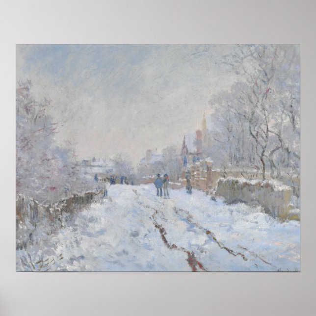 Póster Claude Monet - Escena de nieve en Argentina (Frente)