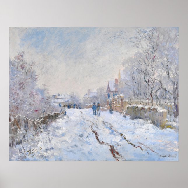 Póster Claude Monet - Escena de nieve en Argentina (Frente)