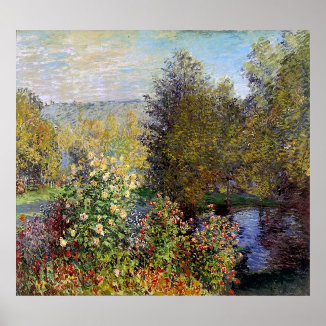 Póster Claude Monet - Esquina del jardín de Montgeron (Frente)