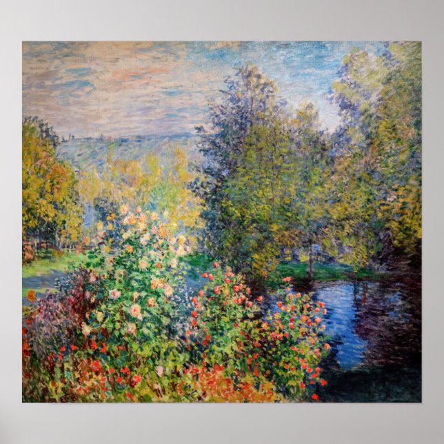 Póster Claude Monet - Esquina del jardín de Montgeron (Frente)