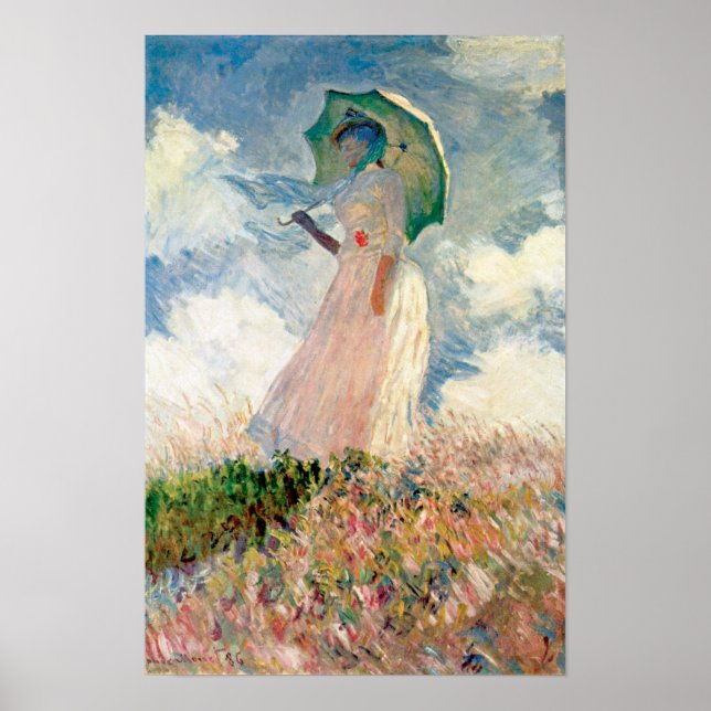 Póster Claude Monet - Estudio sobre la mujer con parasol (Frente)