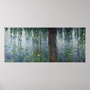 Póster Claude Monet Flujos acuáticos Llorando a la izqu