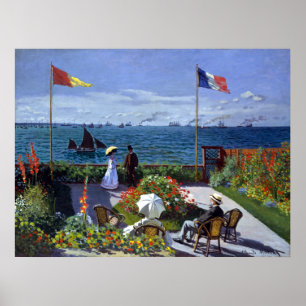 Póster Claude Monet Garden en Sainte-Adresse