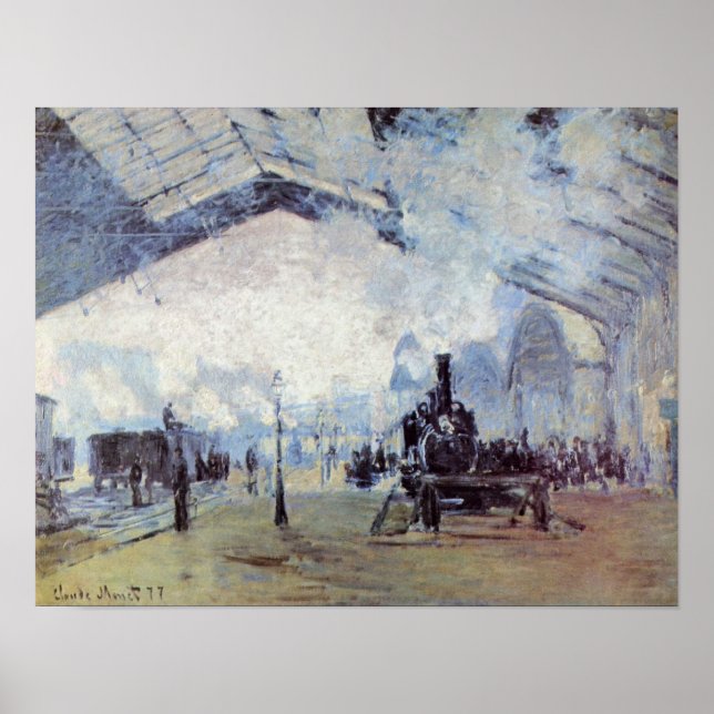 Póster Claude Monet - Gare Saint Lazare en París (Frente)