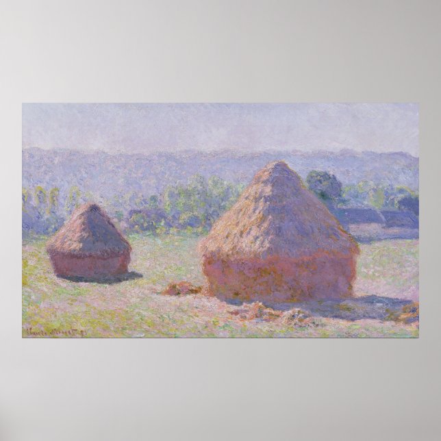 Póster Claude Monet | Grainstacks at the end of Summer (Frente)