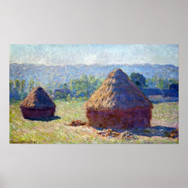 Póster Claude Monet Haystack, fin del verano (Frente)