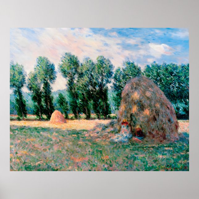 Póster Claude Monet, Haystacks, 1890 (Frente)