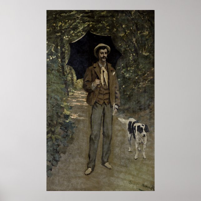 Póster Claude Monet | Hombre con paraguas, c.1868-69 (Frente)
