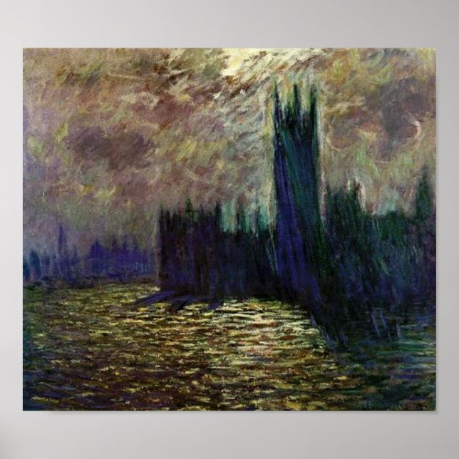Póster Claude Monet-Houses del Parlamento (Frente)