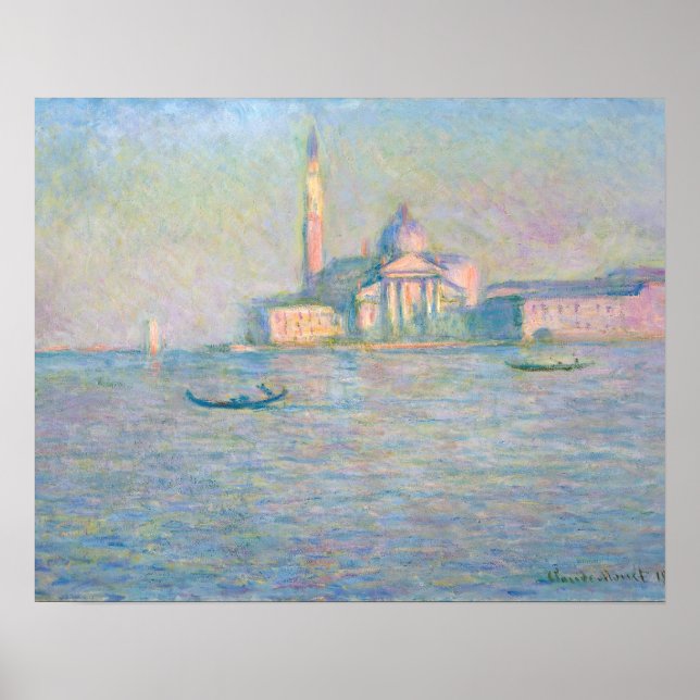 Póster Claude Monet - Iglesia de San Giorgio Maggiore (Frente)
