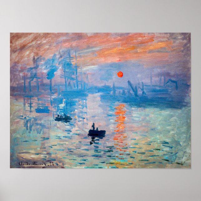 Póster Claude Monet - Impresión, Amanecer (Frente)