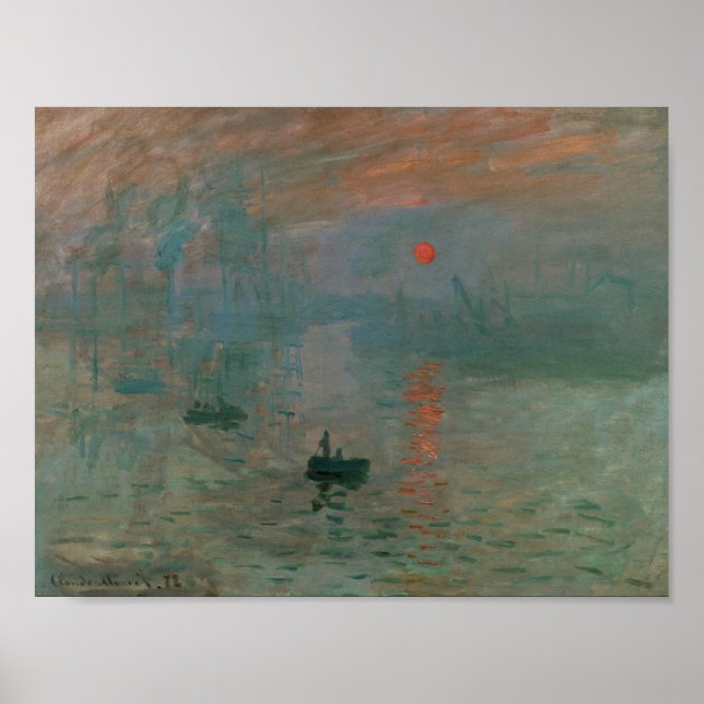Póster Claude Monet - Impresión, amanecer (Frente)