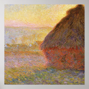 Póster Claude Monet Impresionista pintura Graystaks I